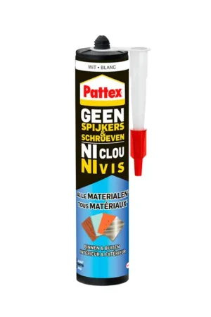 Pattex Geen Spijkers & Schroeven Binnen & Buiten Wit 390 gram Exclusieve Aanbieding